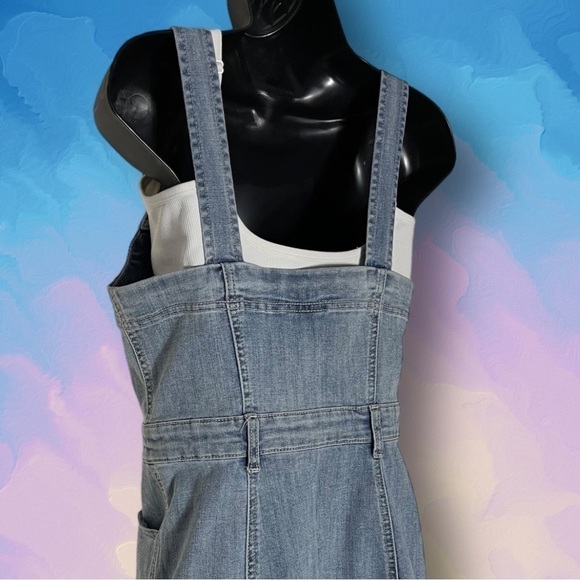 AMERICAN Eagle Zip Front Denim Overall Dress Size 6 - Picture 8 of 15